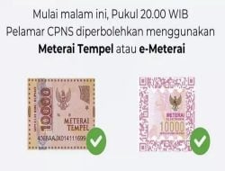 Tidak Perlu E-Materai Lagi, Pelamar CPNS 2024 Bisa Pakai Materai Tempel